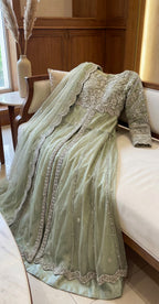 Zaigham | Lehnga | Pistachio