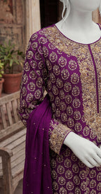 Maha | 3 Piece | Stitched Suit | Purple