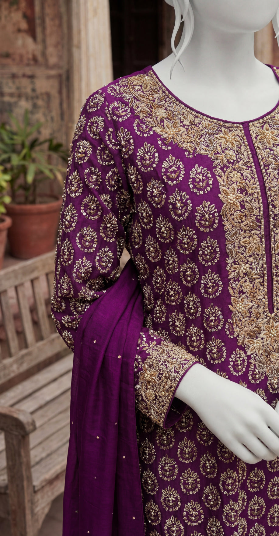 Maha | 3 Piece | Stitched Suit | Purple