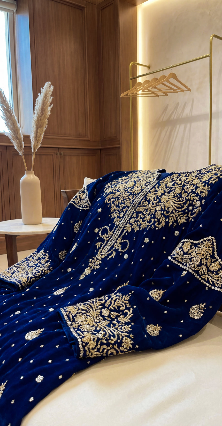 Ashnoor | 3 Piece | Stitched Suit | Navy Blue