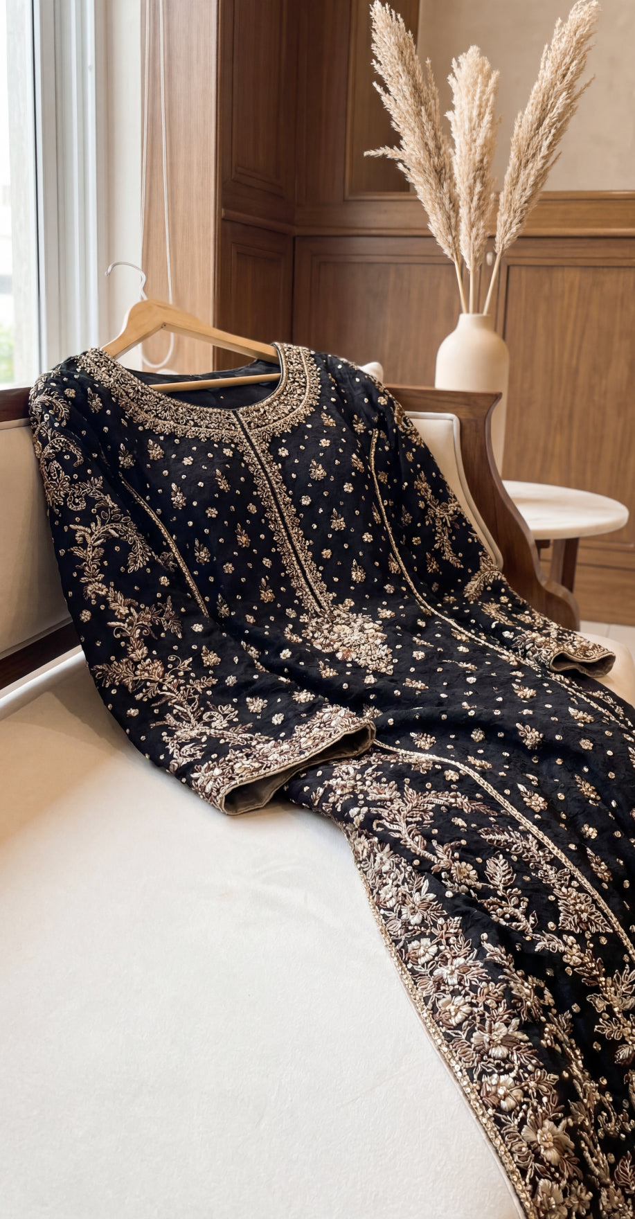 Tamanna | 3 Piece | Stitched Suit | Black