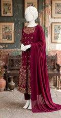 Janan | 3 Piece | Stitched Suit | Red