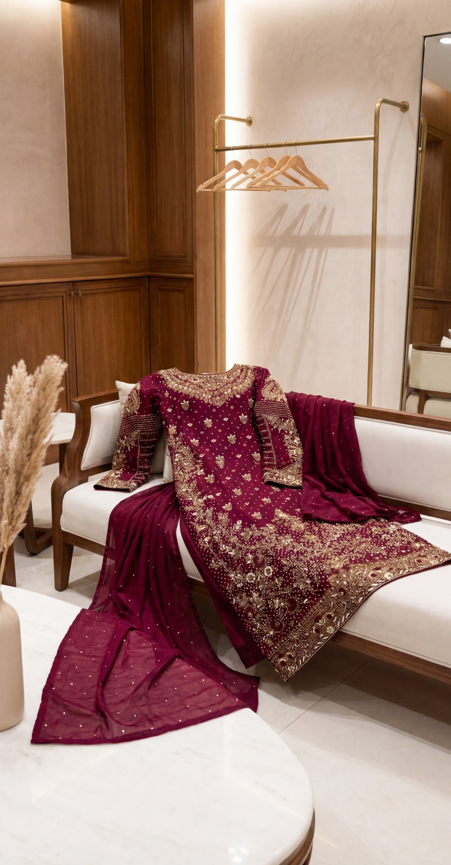Janan | 3 Piece | Stitched Suit | Red
