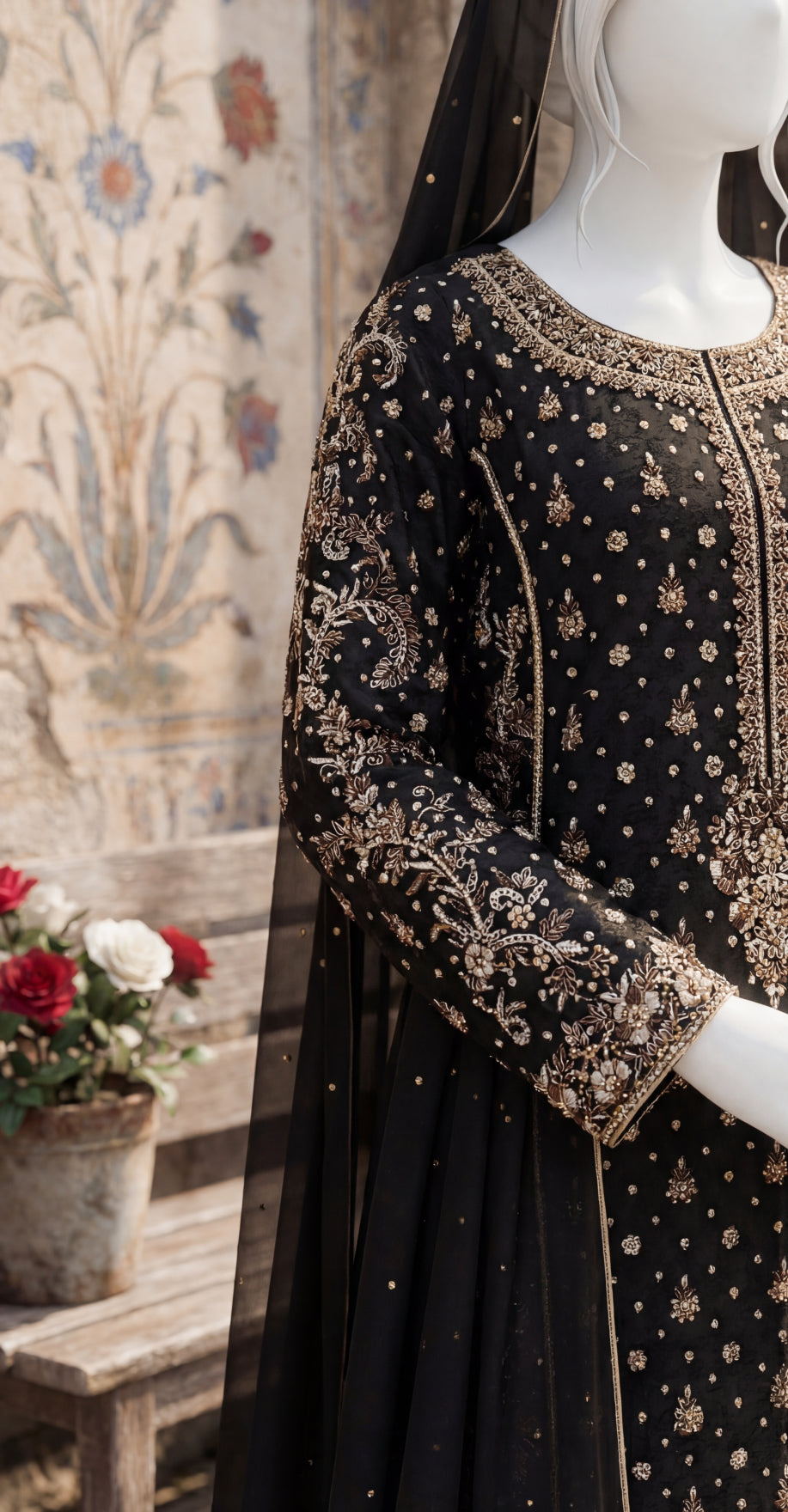 Tamanna | 3 Piece | Stitched Suit | Black