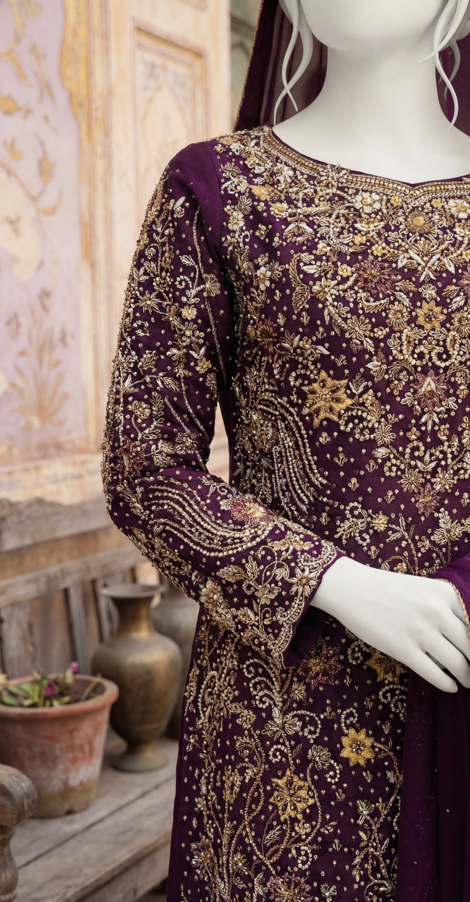 Zimmal | 3 Piece | Stitched Suit | Purple