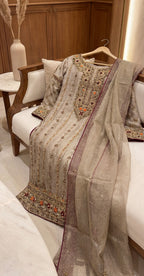 Emel | 3 Piece | Stitched Suit | Tan Brown