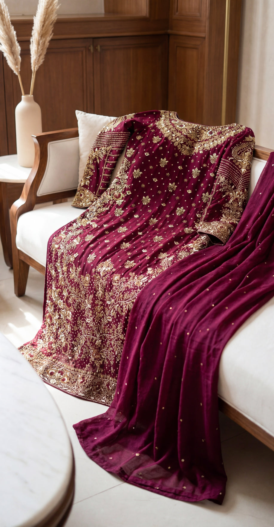 Janan | 3 Piece | Stitched Suit | Red
