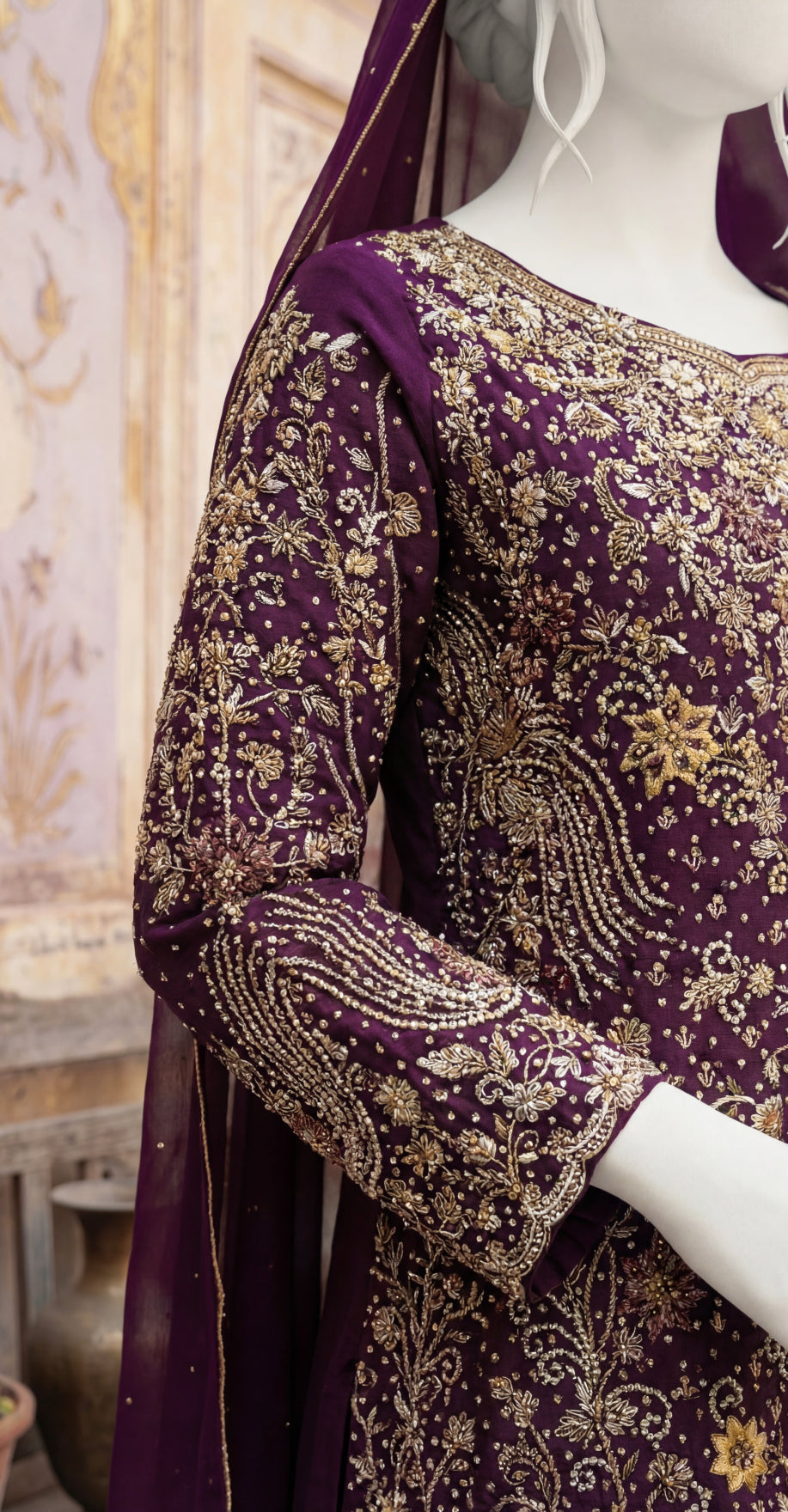 Zimmal | 3 Piece | Stitched Suit | Purple