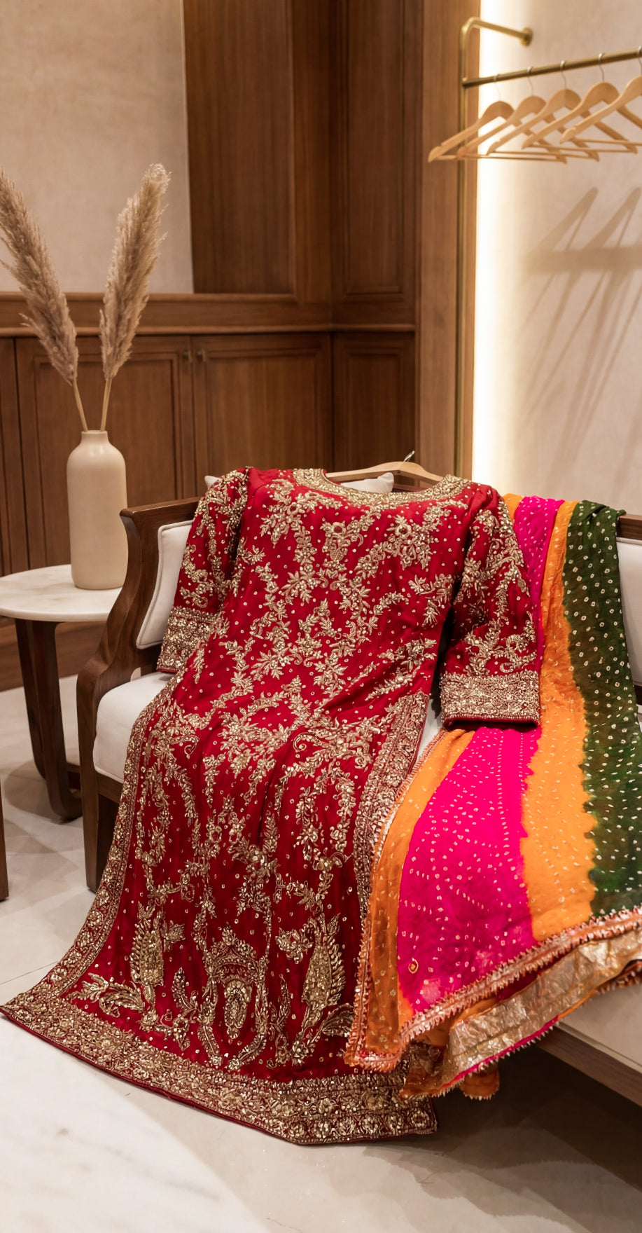 Rangrasiya | 3 Piece | Stitched Suit | Red & Multi