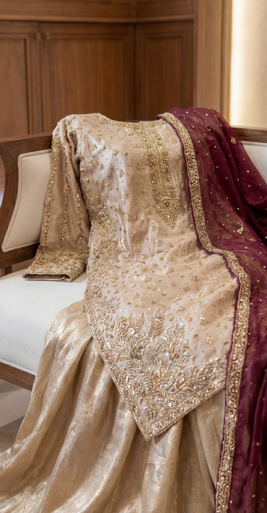 Nishat | Farshi Lehenga | Golden