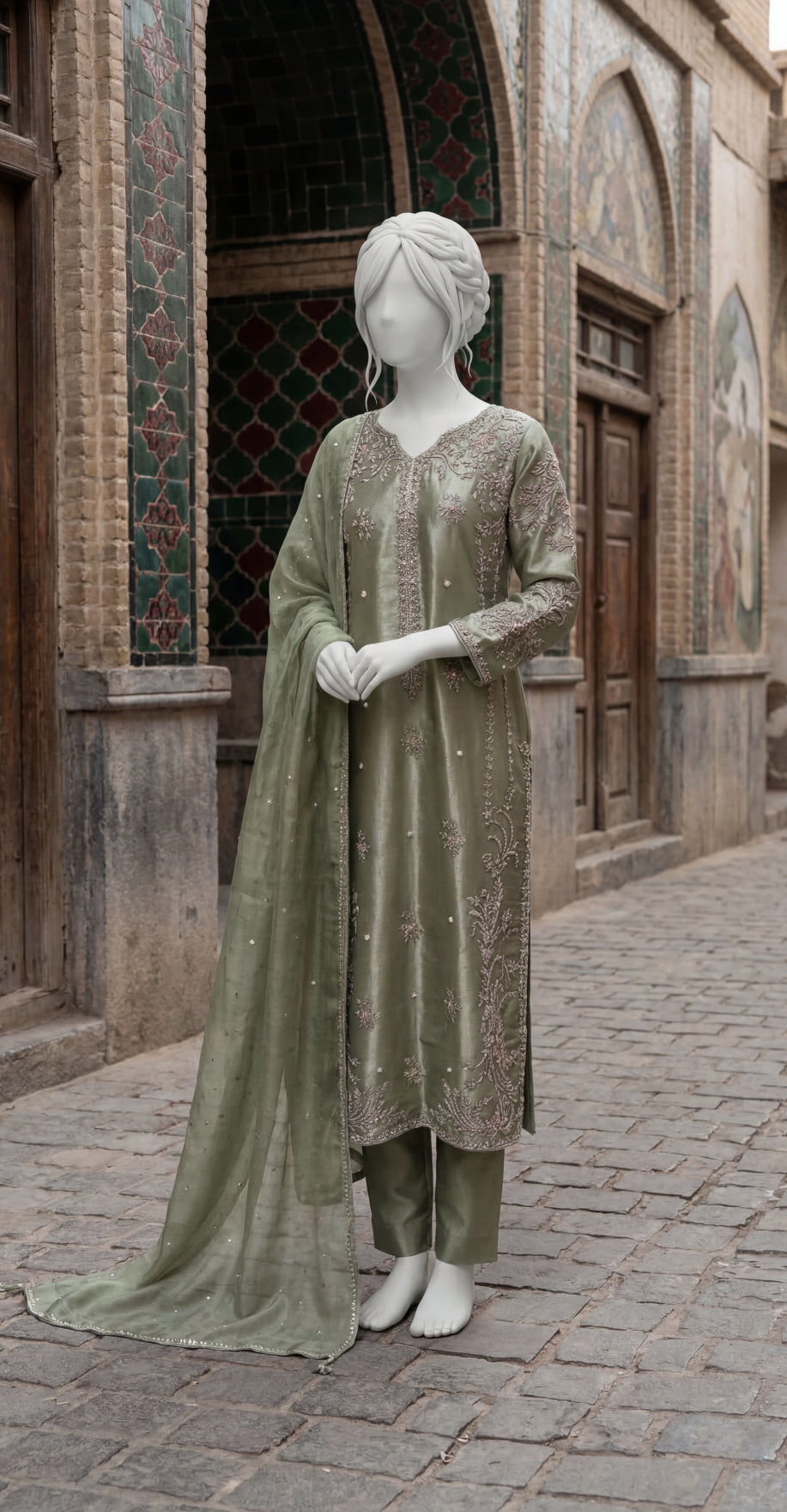 Alyra | 3 Piece | Stitched Suit | Grey