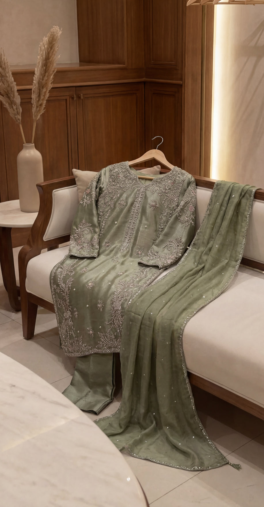 Alyra | 3 Piece | Stitched Suit | Ash Pista