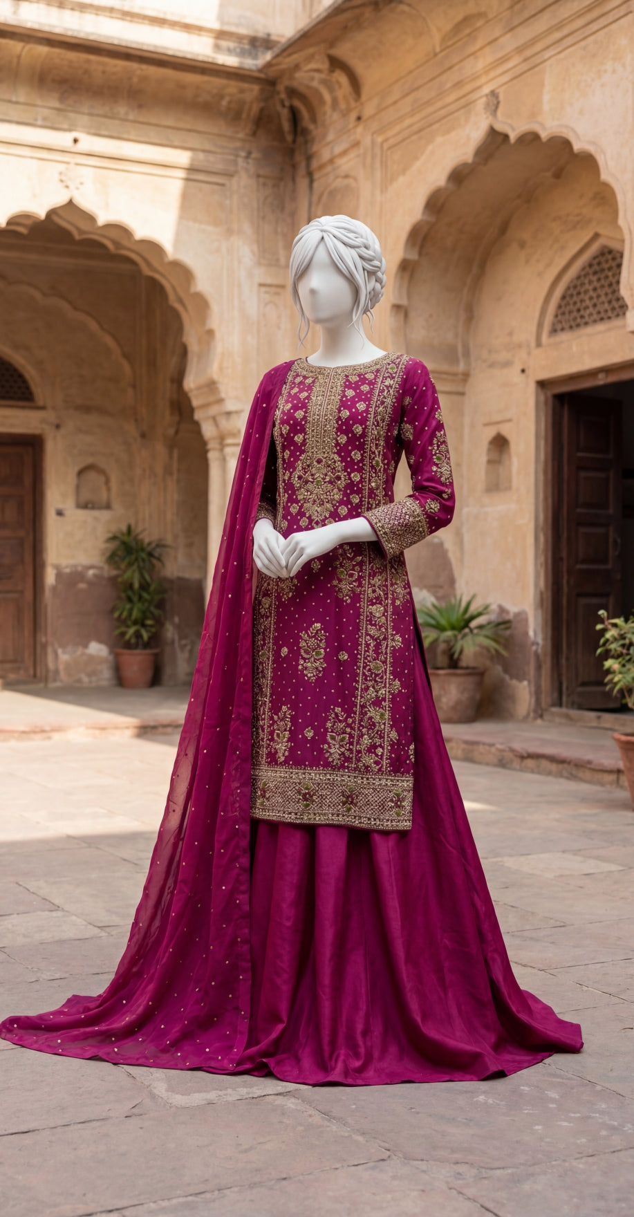 Afsana | 3 Piece | Stitched Suit | Red