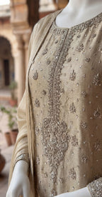 Arshiya | 3 Piece | Stitched Suit | Beige