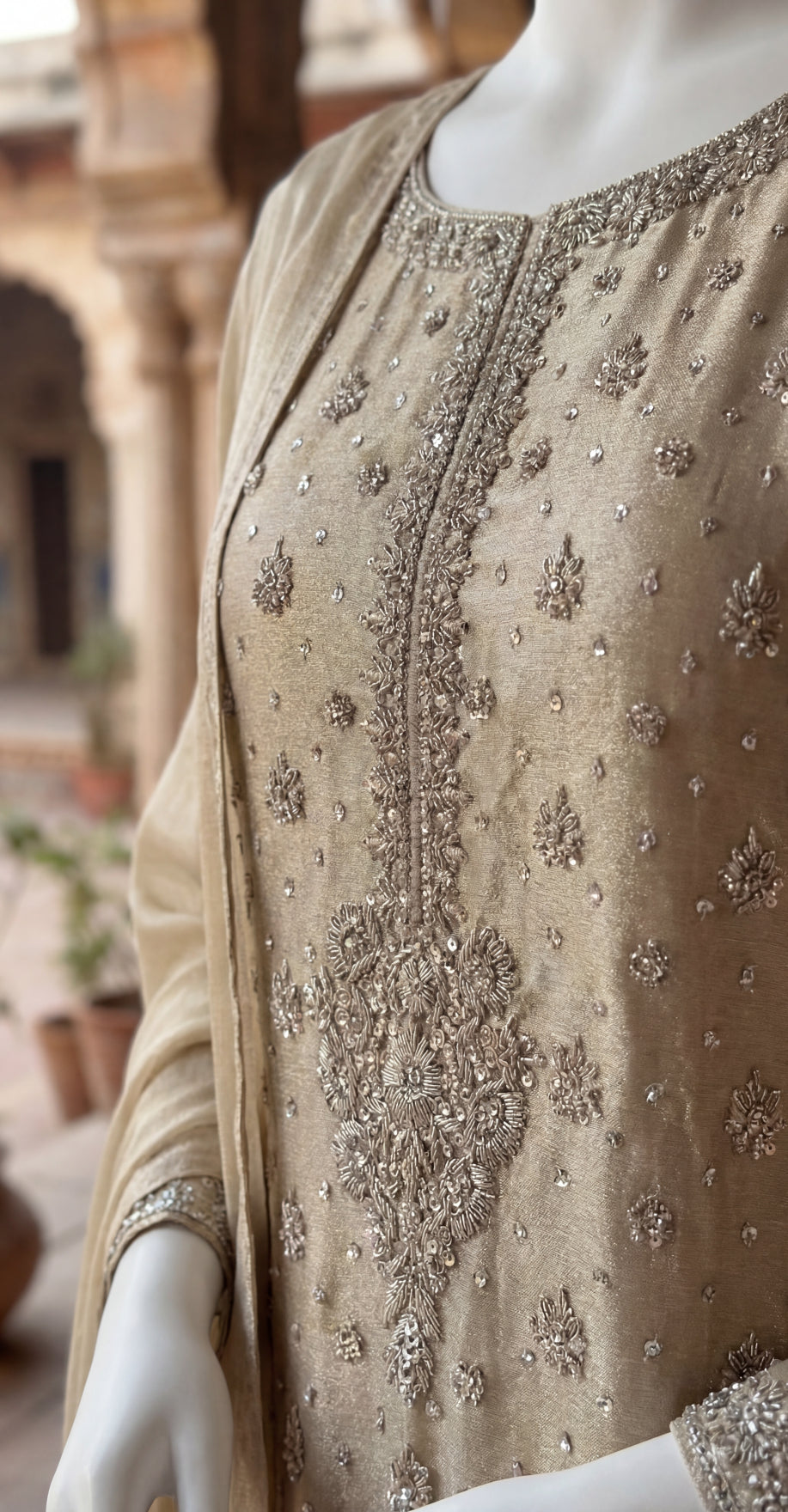 Arshiya | 3 Piece | Stitched Suit | Beige