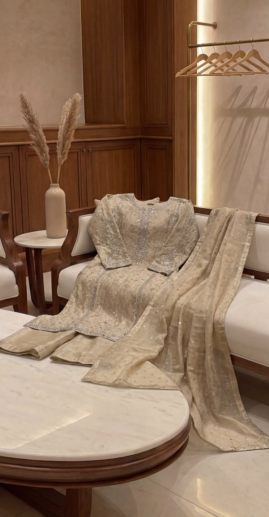 Arshiya | 3 Piece | Stitched Suit | Beige