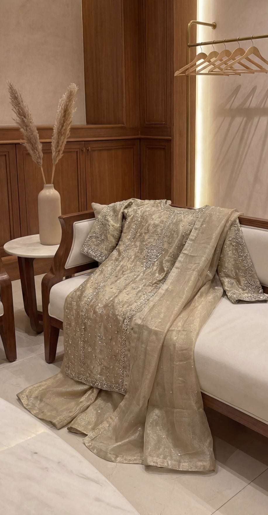 Arshiya | 3 Piece | Stitched Suit | Beige