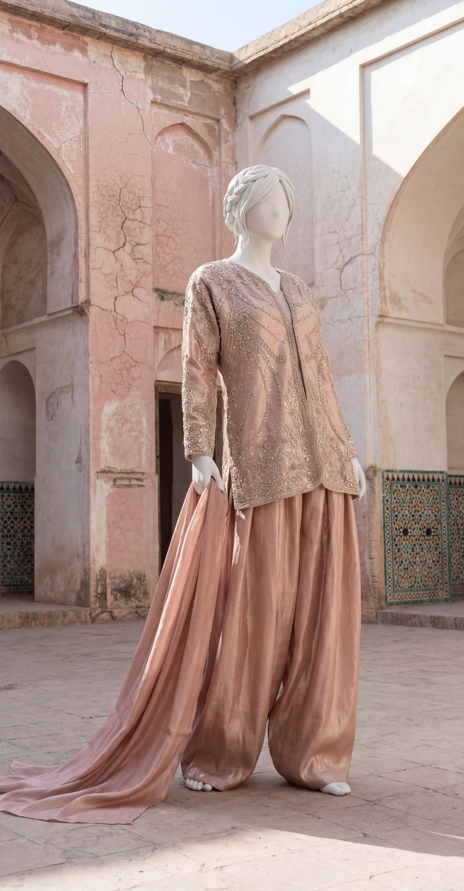 Nagma | 3 Piece | Stitched Suit | Blush Pink