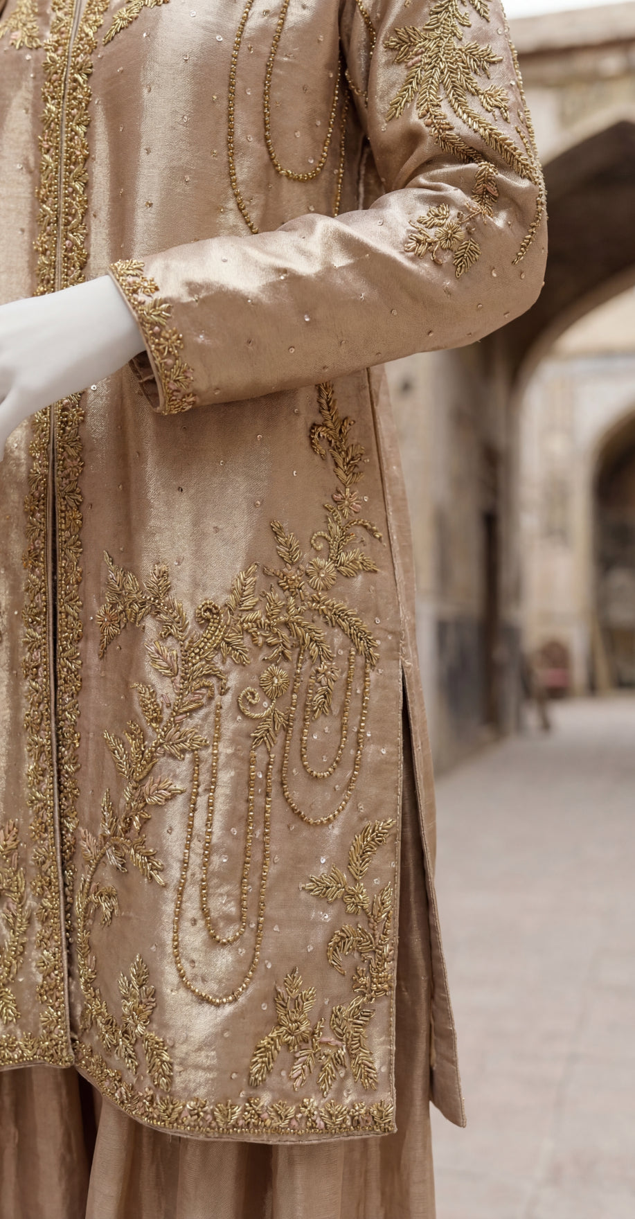Elsa | 3 Piece | Stitched Suit | Golden