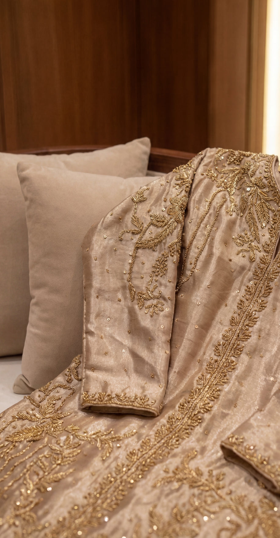 Elsa | 3 Piece | Stitched Suit | Golden