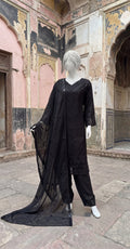 Uroosha | 3 Piece | Stitched Suit | Black