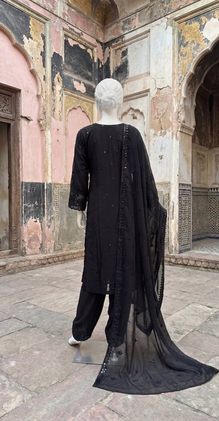 Uroosha | 3 Piece | Stitched Suit | Black