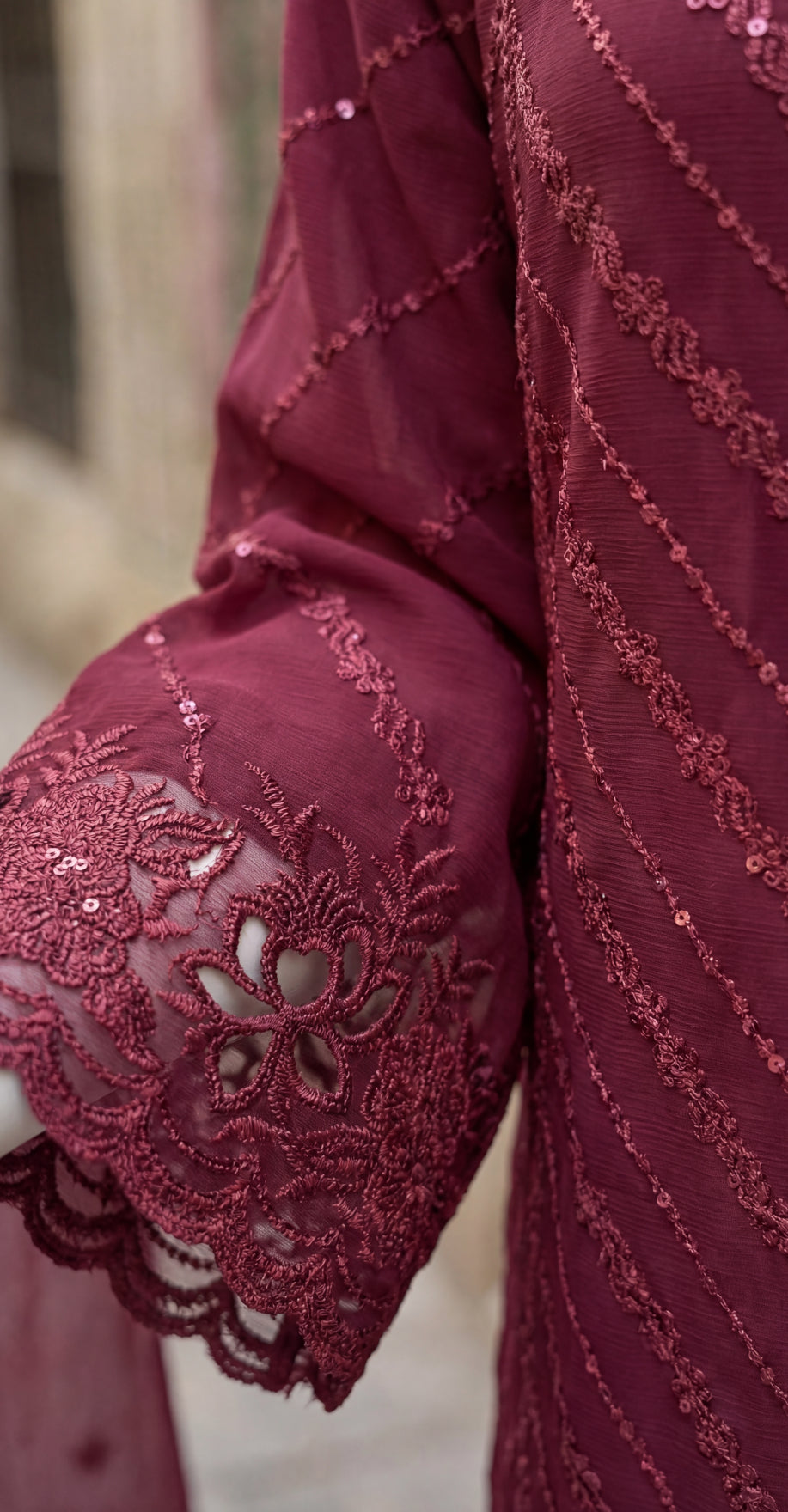 Uroosha | 3 Piece | Stitched Suit | Red