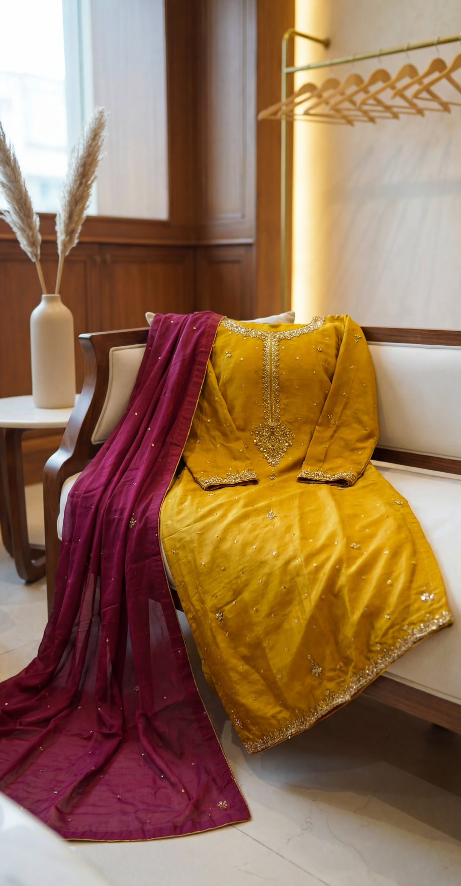 Suhoor | 3 Piece | Stitched Suit | Yellow & Red