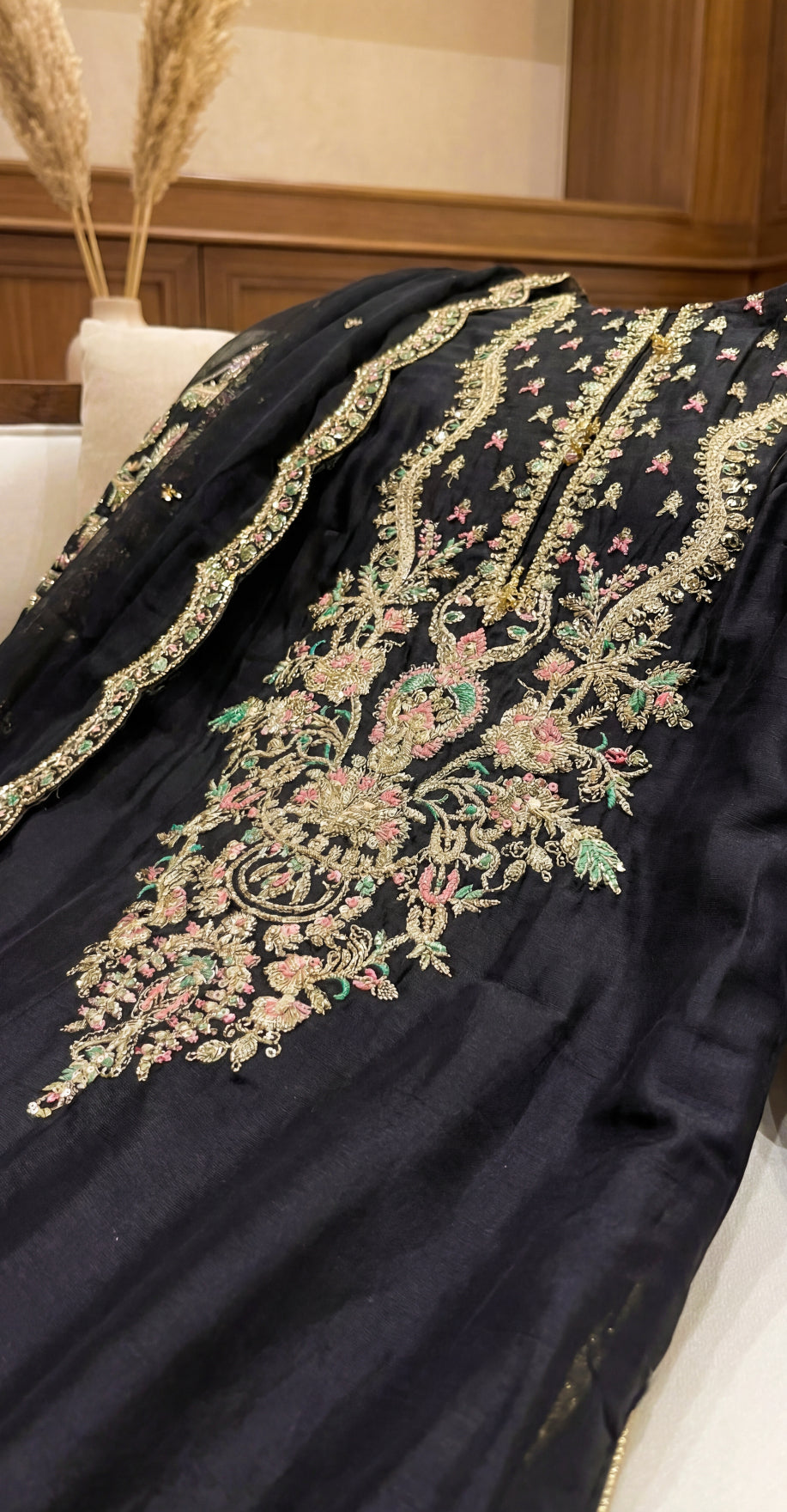 Chahat | 3 Piece | Stitched Suit | Black