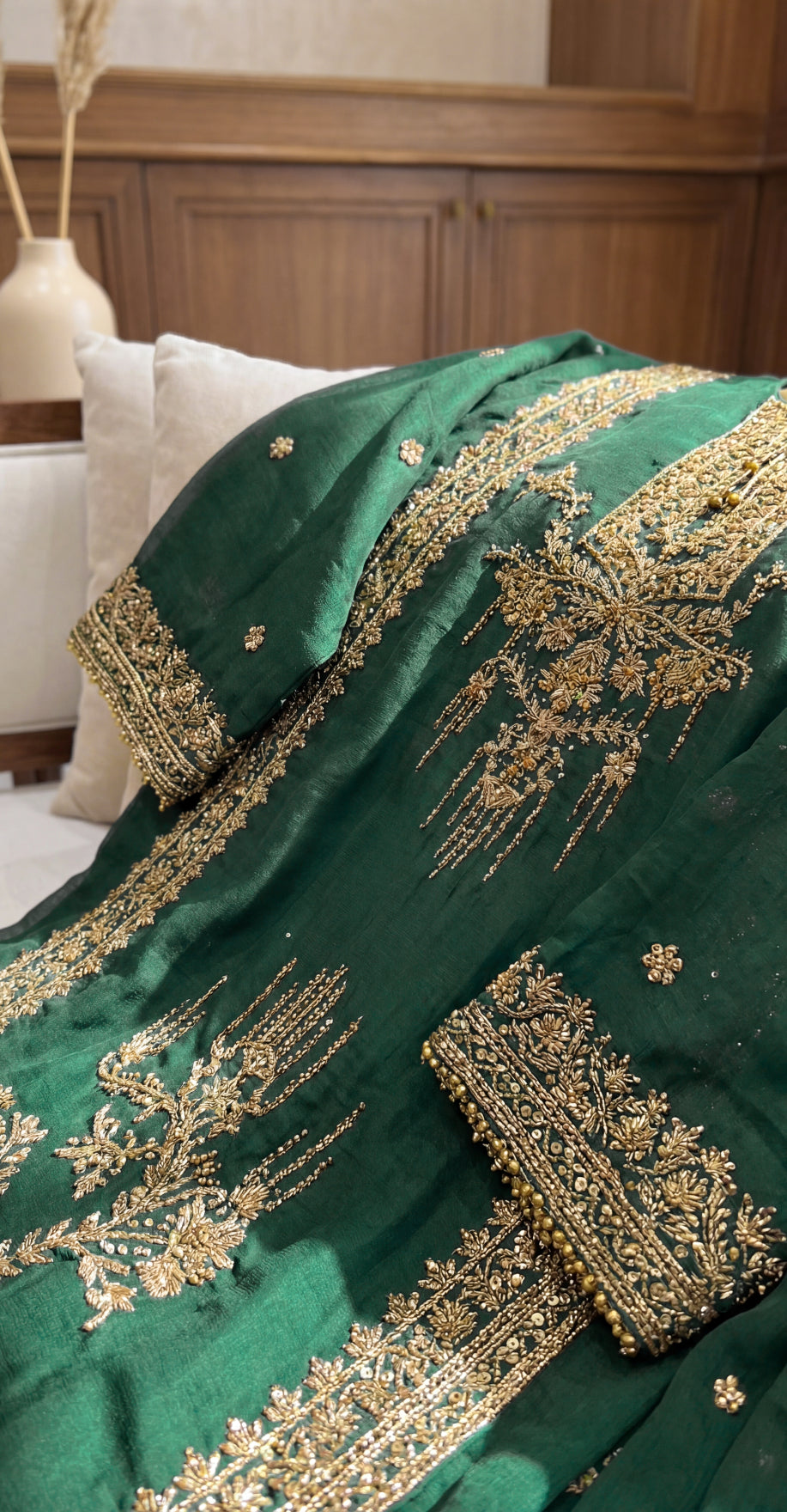 Aaniya | Gharara Set | Bottle Green