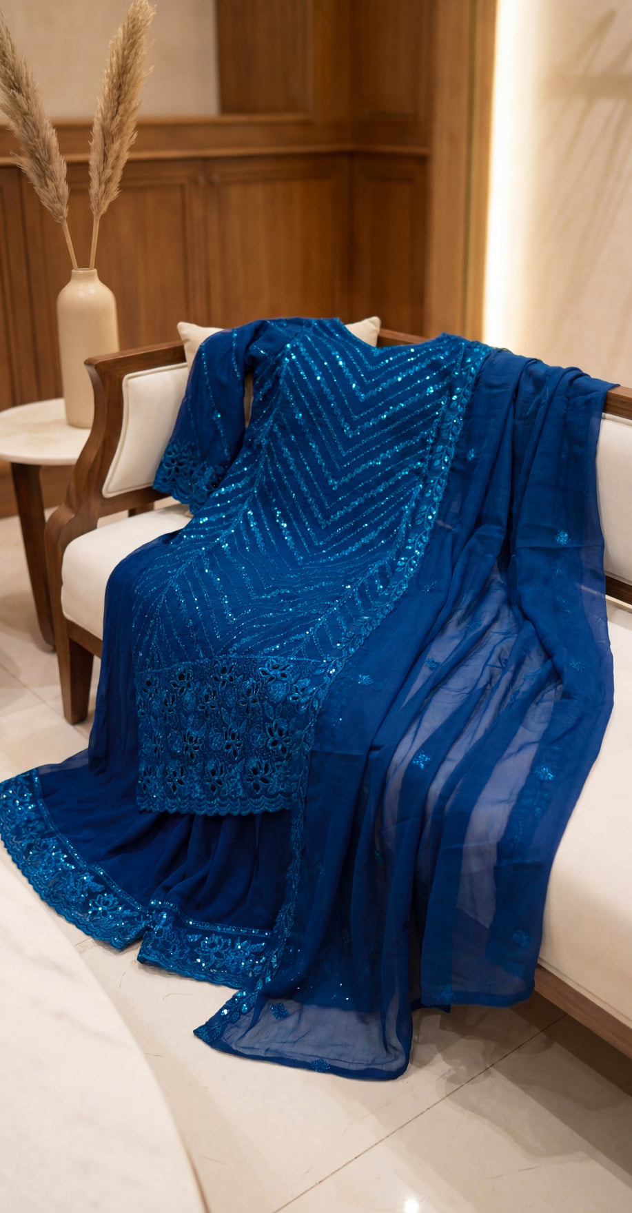 Uroosha| 3 Piece | Stitched Suit | Blue