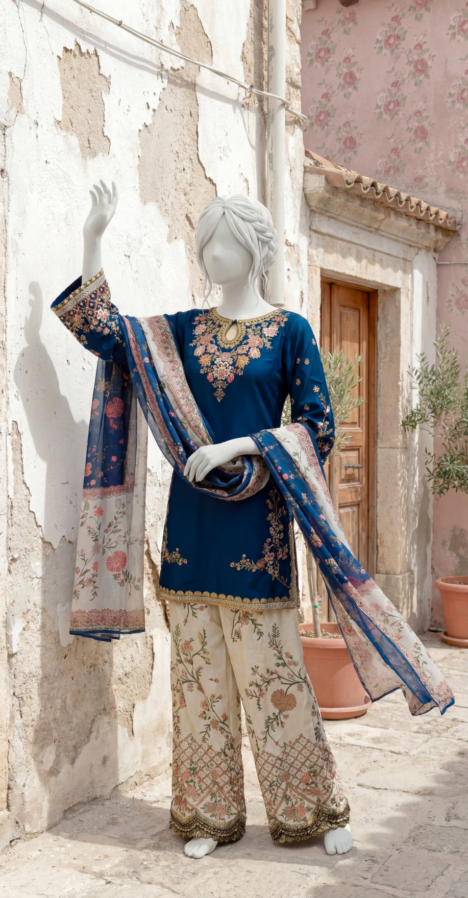 Samaha | 3 Piece | Stitched Suit | Blue