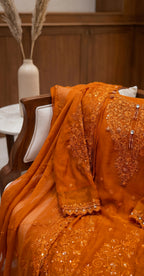 Muskaan | 3 Piece | Stitched Suit | Orange