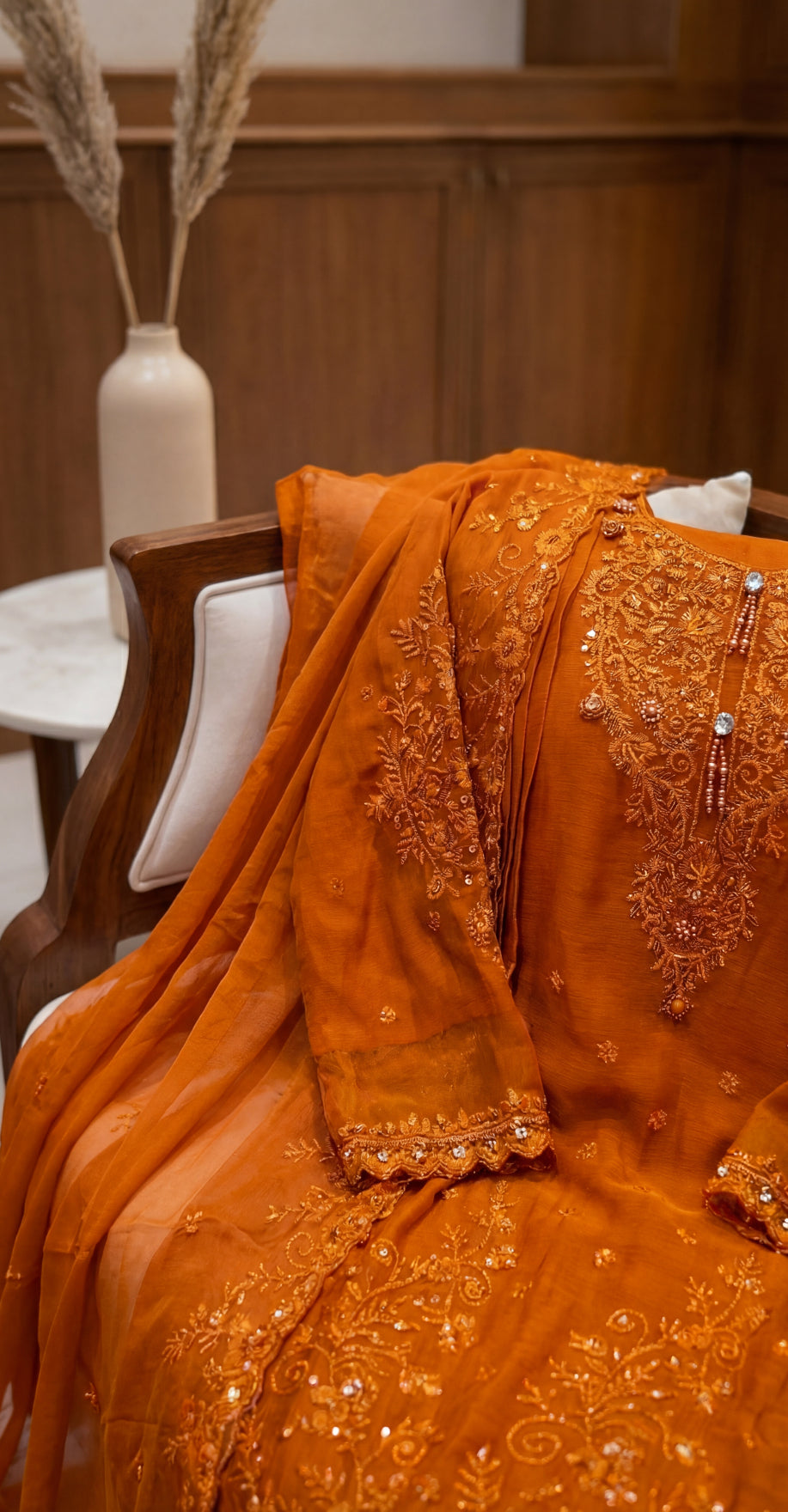 Muskaan | 3 Piece | Stitched Suit | Orange