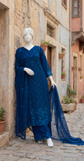 Uroosha| 3 Piece | Stitched Suit | Blue
