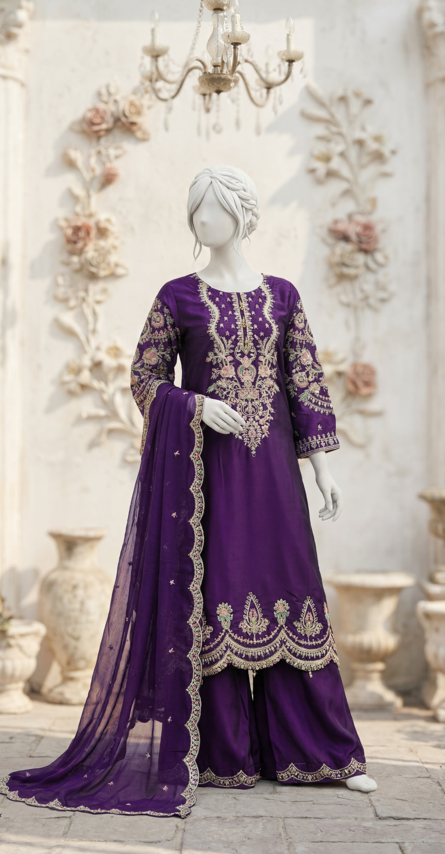 Chahat | 3 Piece | Stitched Suit | Purple