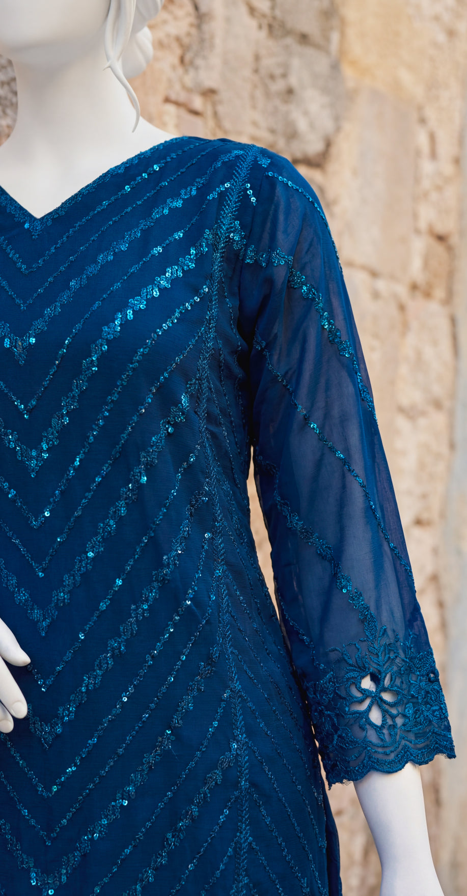 Uroosha| 3 Piece | Stitched Suit | Blue