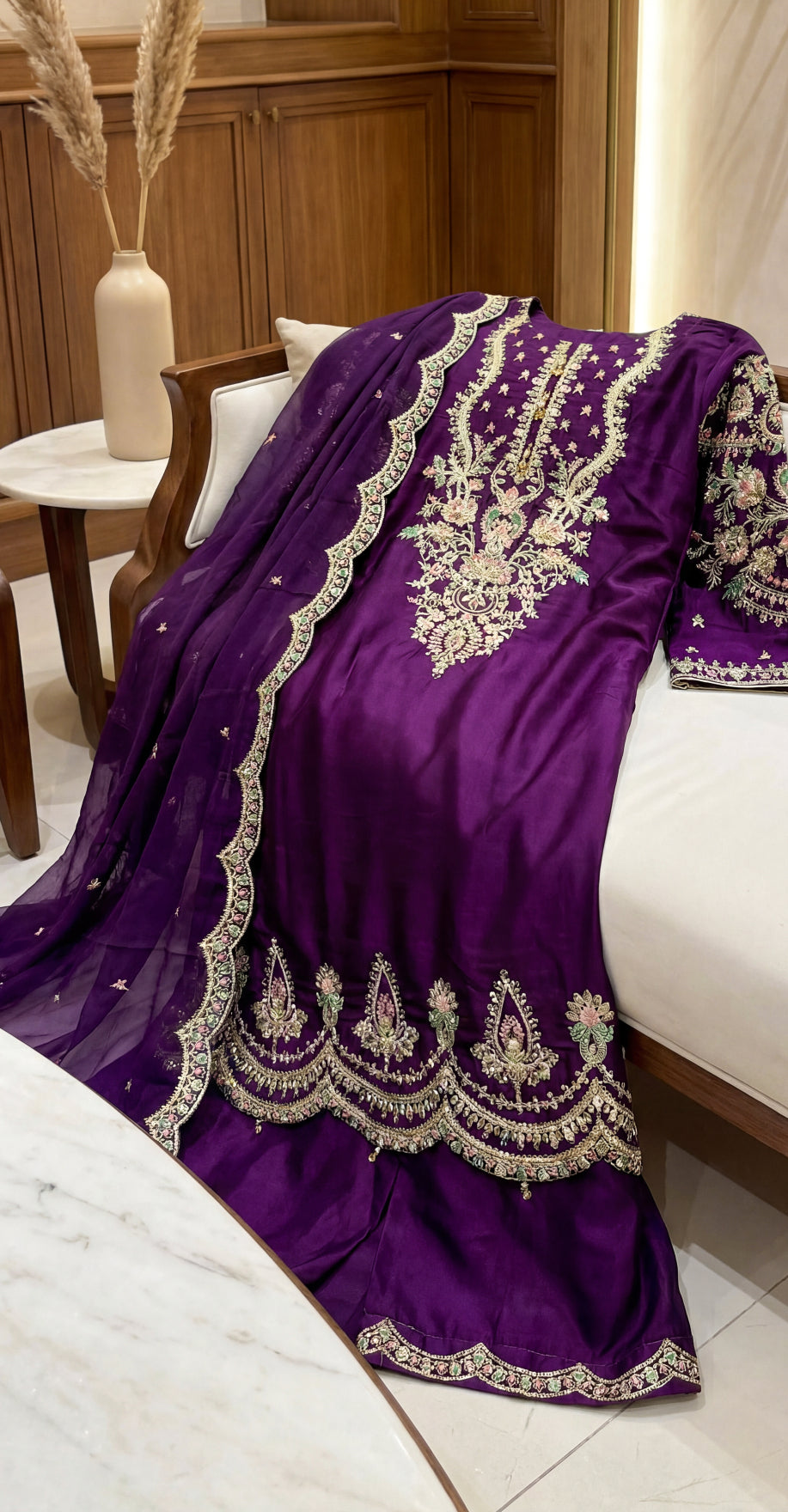 Chahat | 3 Piece | Stitched Suit | Purple