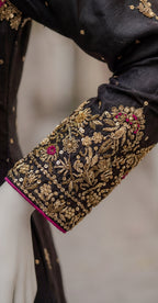 Chunar | 3 Piece | Stitched Suit | Black & Pink