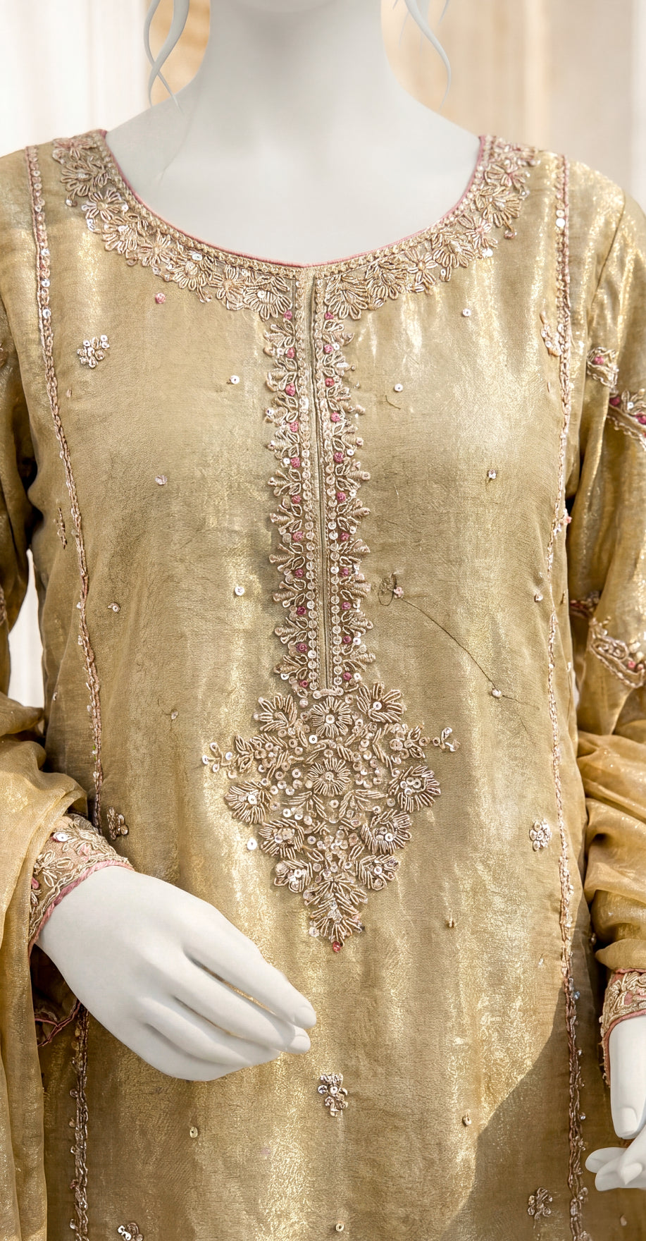 Soviya| 3 Piece | Stitched Suit | Golden