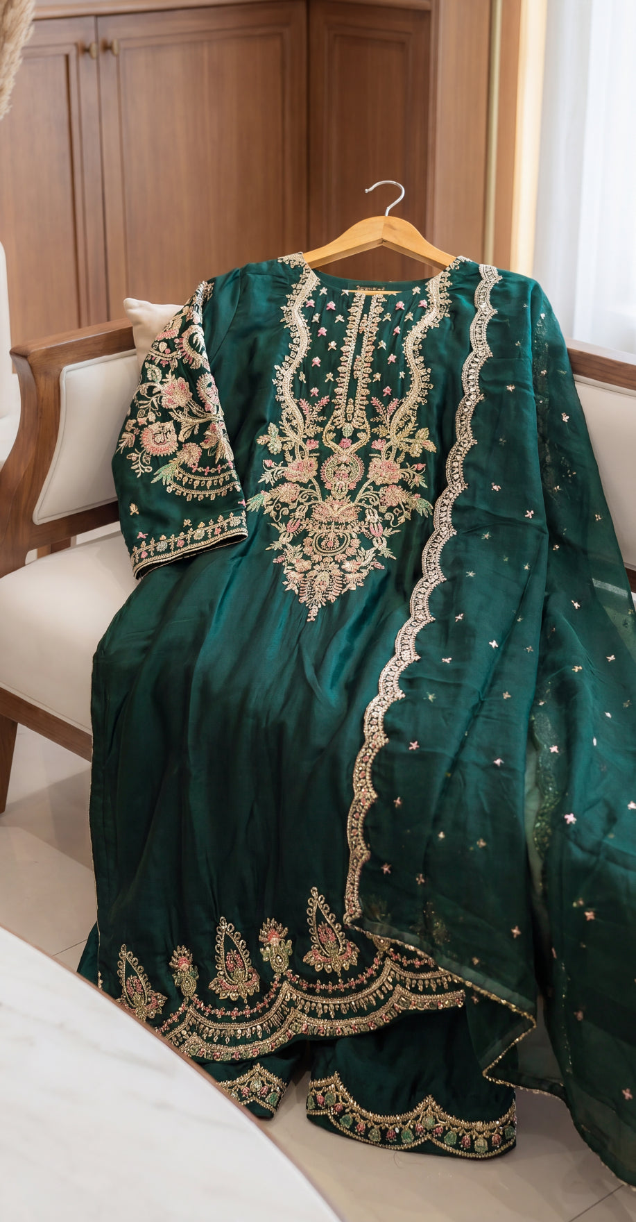 Sumona | 3 Piece | Stitched Suit | Green