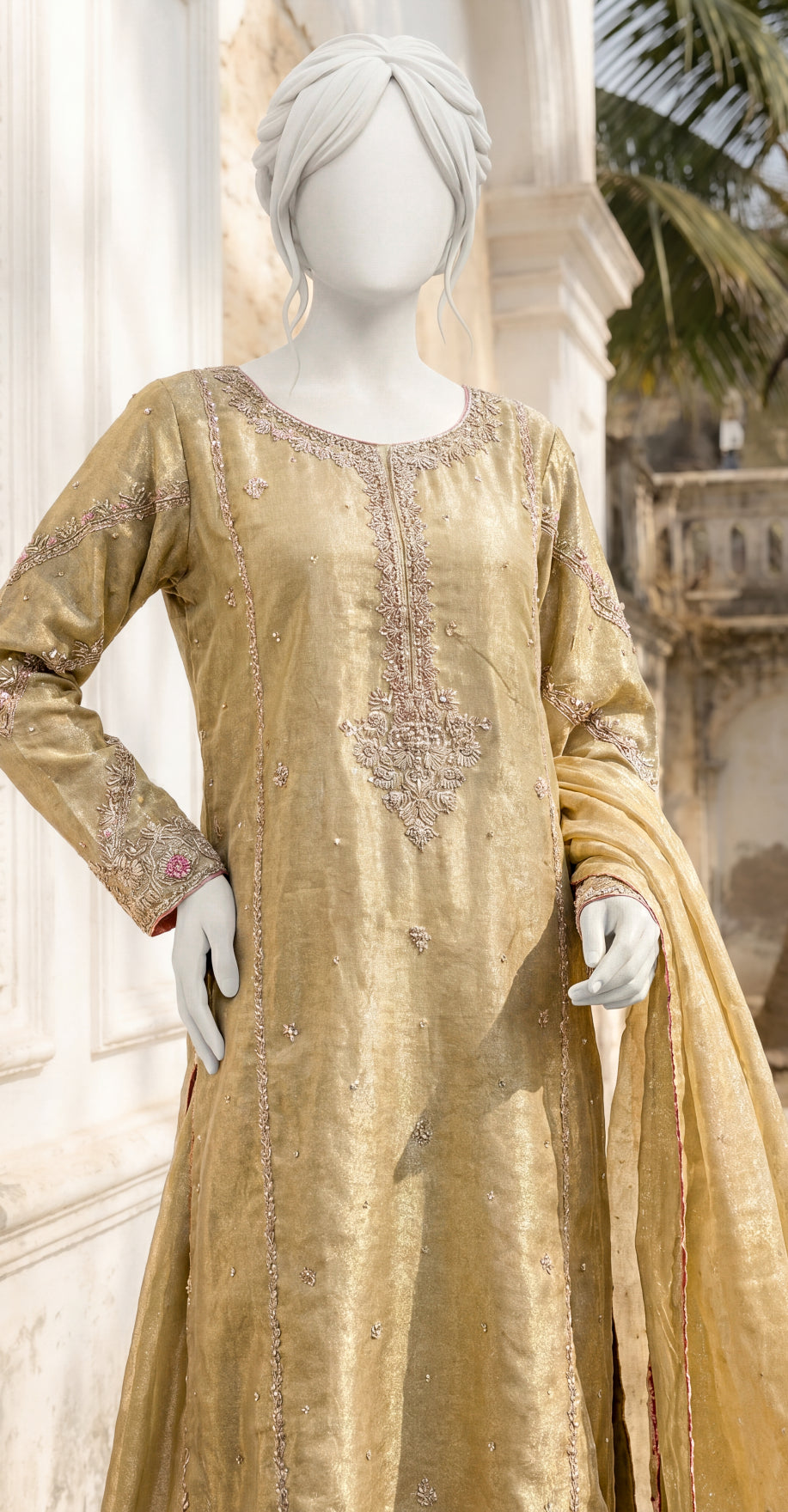 Soviya| 3 Piece | Stitched Suit | Golden