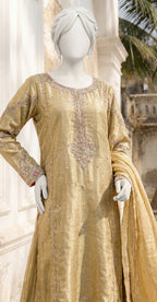 Soviya| 3 Piece | Stitched Suit | Golden