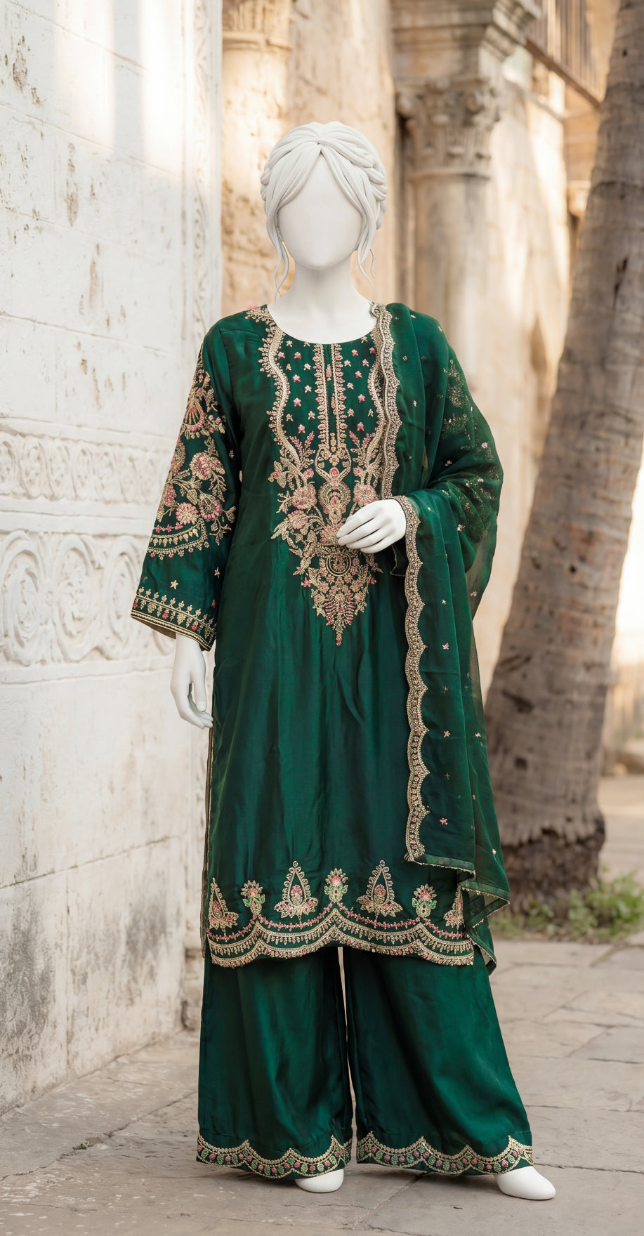 Sumona | 3 Piece | Stitched Suit | Green