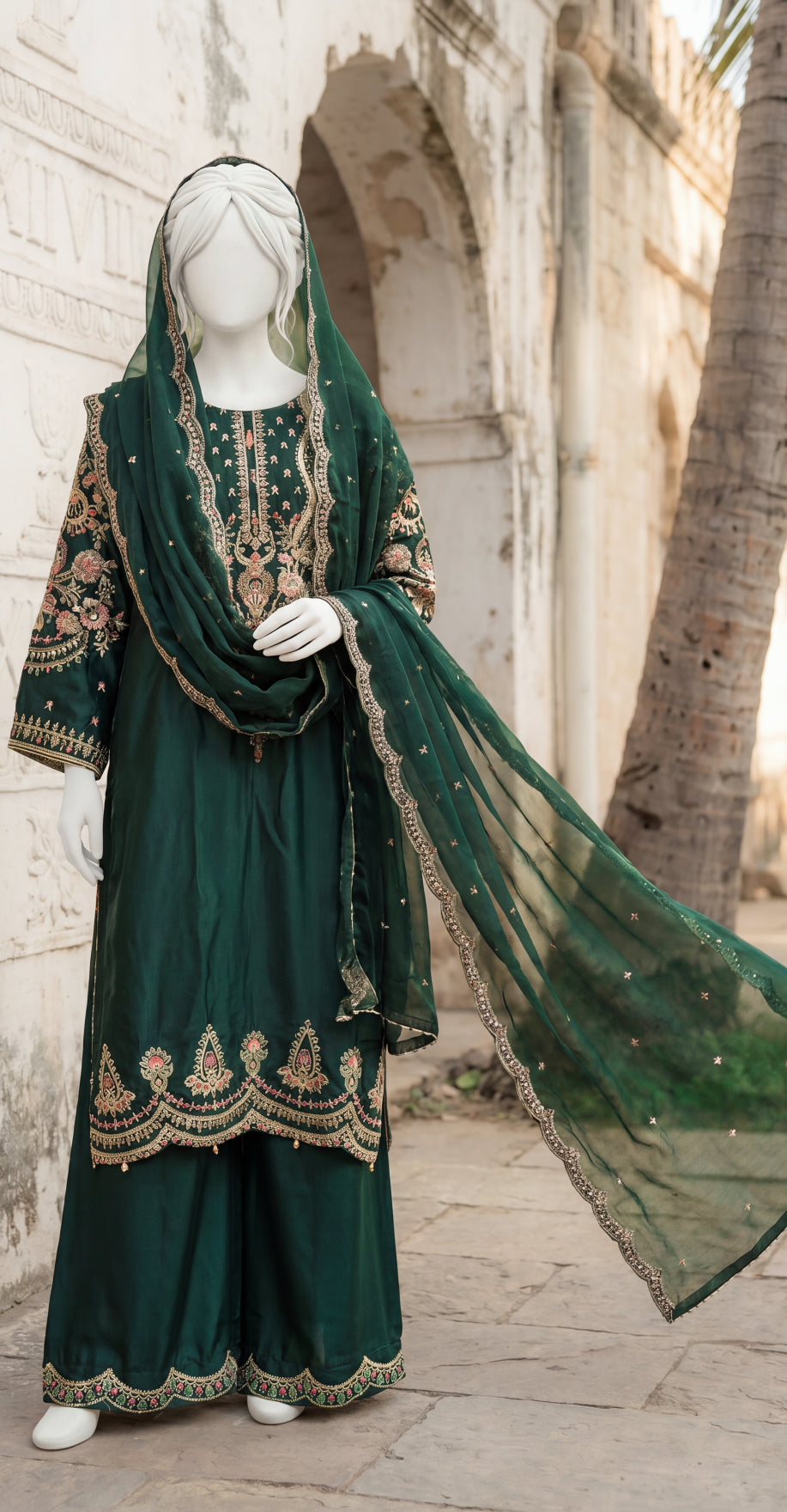 Sumona | 3 Piece | Stitched Suit | Green
