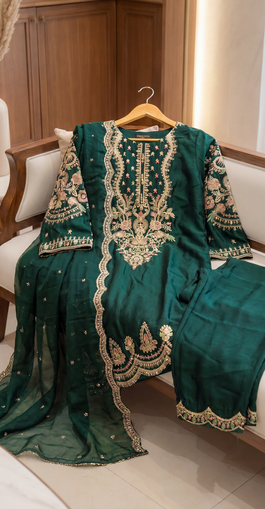 Sumona | 3 Piece | Stitched Suit | Green