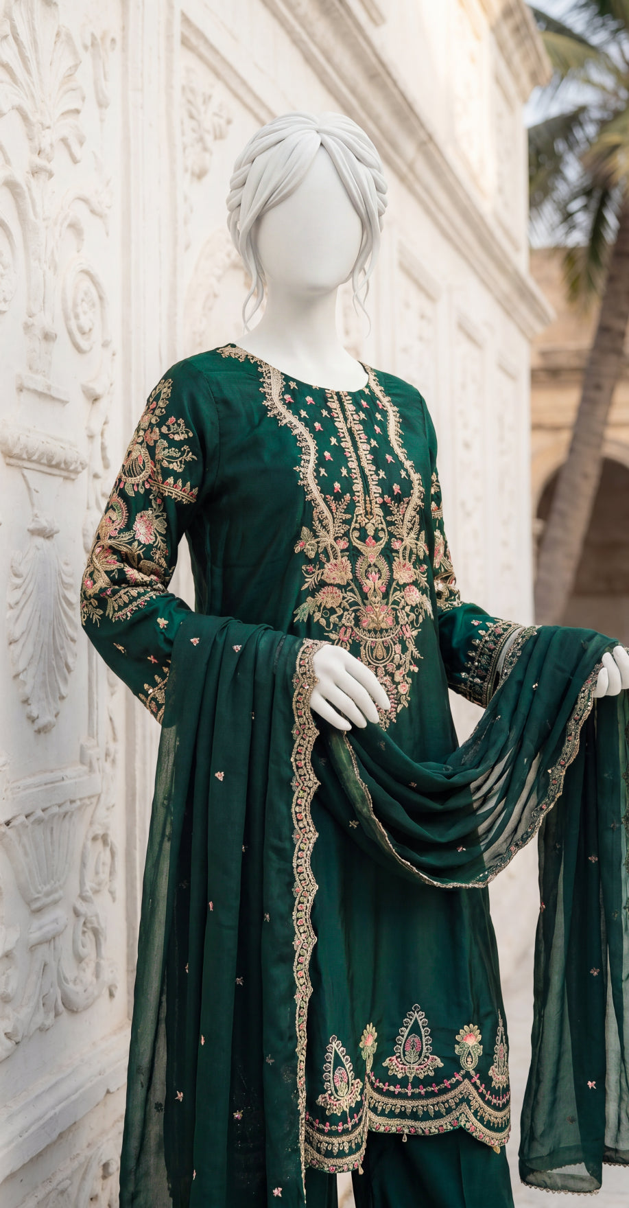 Sumona | 3 Piece | Stitched Suit | Green