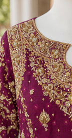 Gulfaam | 3 Piece | Stitched Suit | Magenta