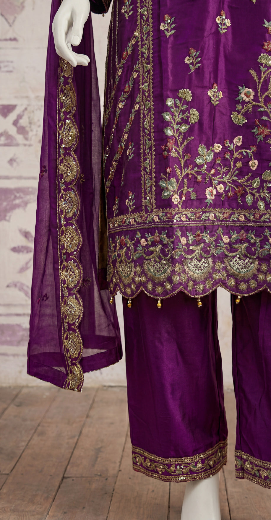 Shania | 3 Piece | Stitched Suit | Magenta