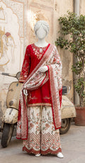 Samaha | 3 Piece | Stitched Suit | Ruby Pink